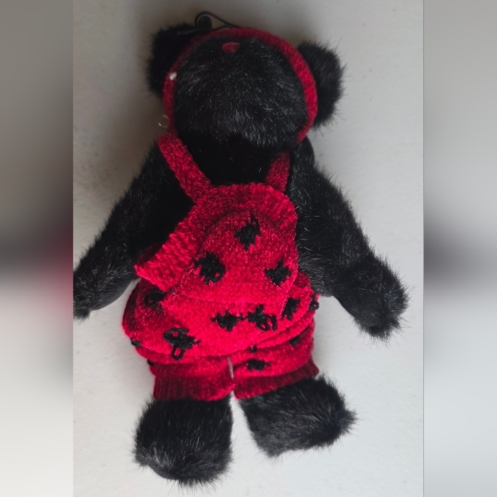 Black Teddy Bear with Red Outfit